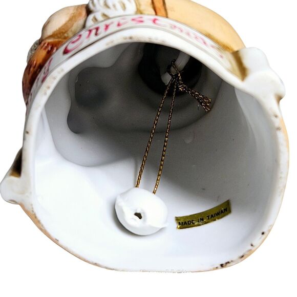 Christmas Vtg Collectible Ceramic Santa Claus Bell Ornament KSA Kurt S Adler Inc - Picture 7 of 12